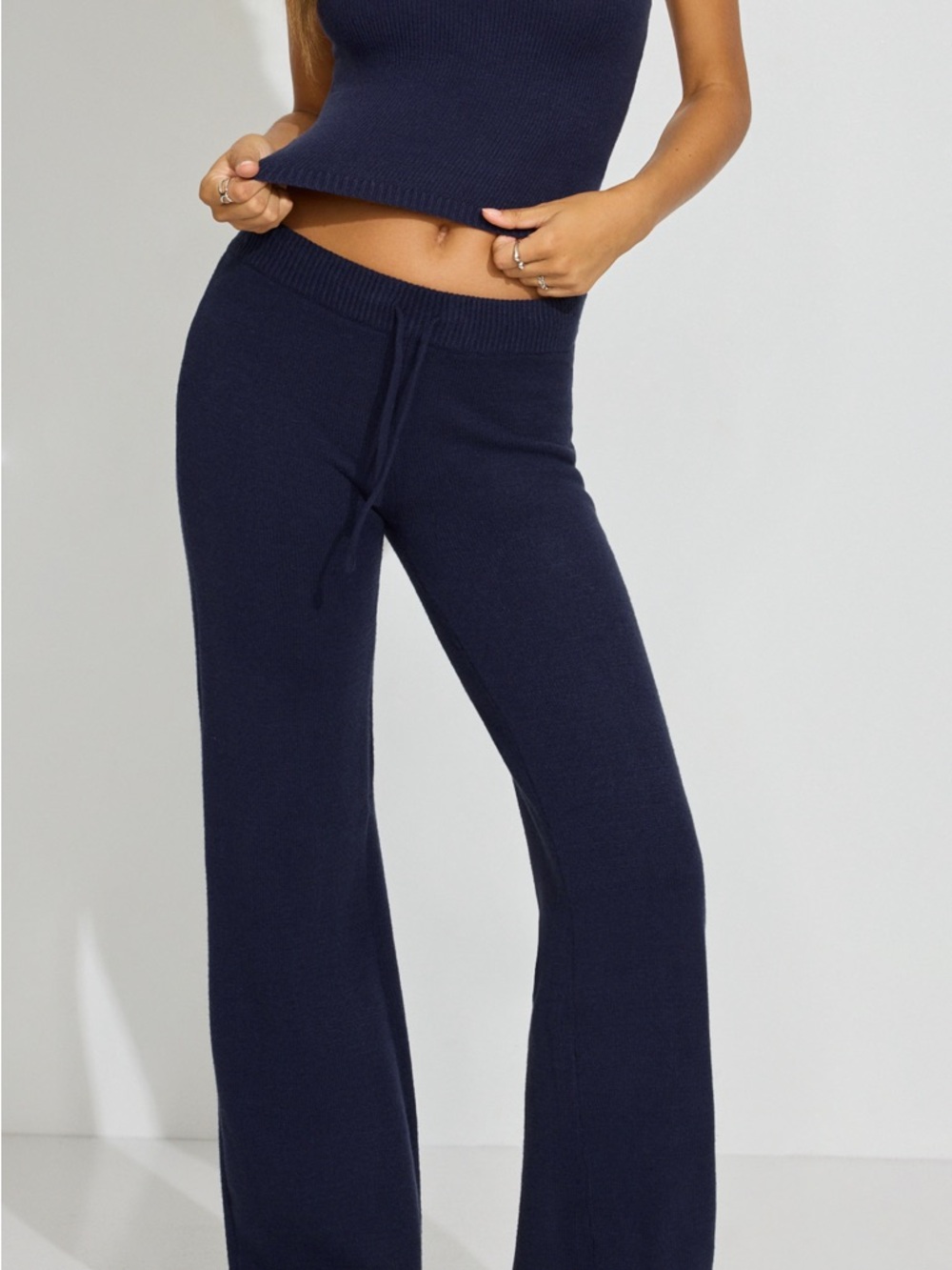 Garage Straight Leg Sweater Pants - Navy - Picture 1 of 7